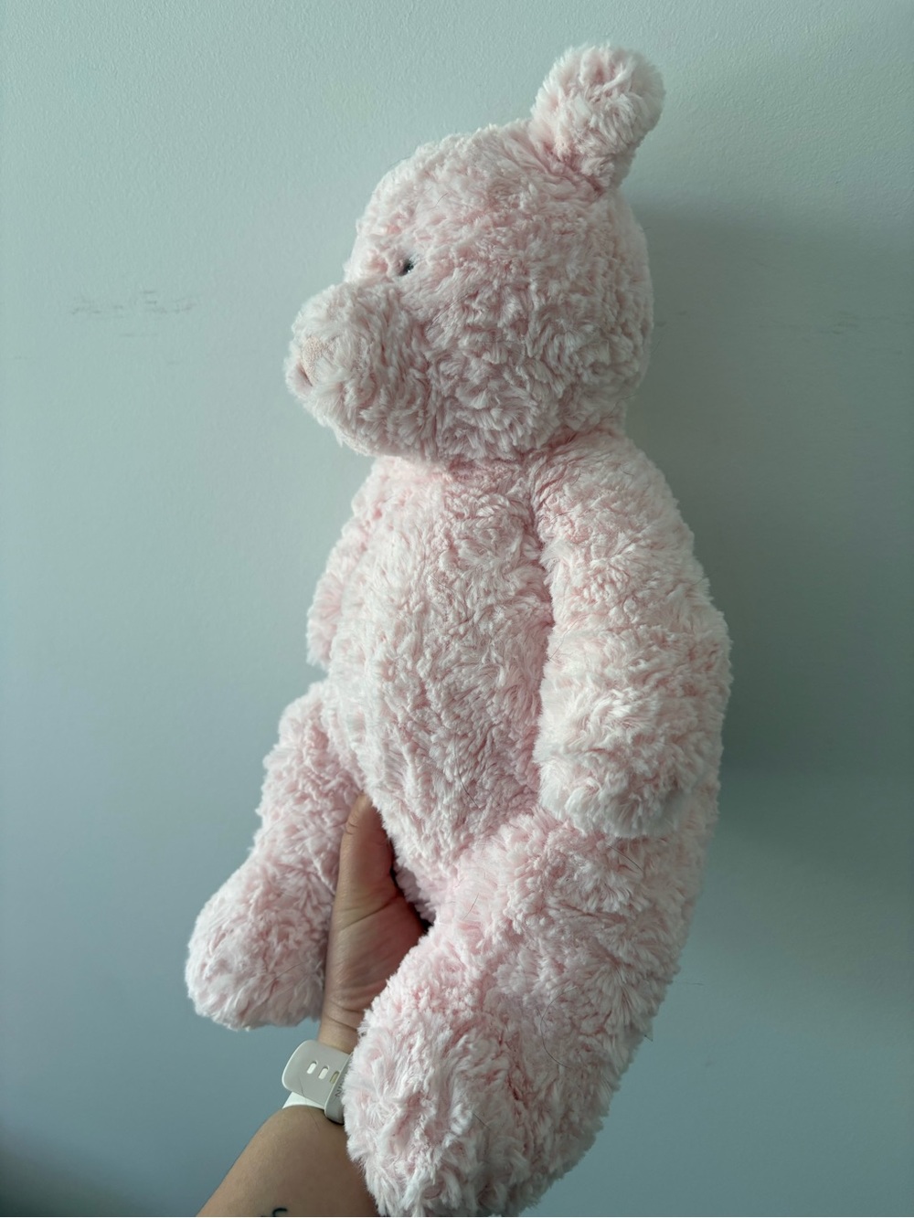 Jellycat Soft Pink Curly Plush Bear